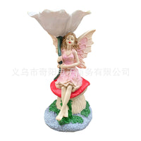 Fairy Garden Bird Feeder Ornament Outdoor Resin Craft