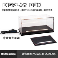 1:24 Scale Display Case with LED Lights and Leather Base for Diecast Model Cars