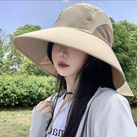 Unisex Summer Outdoor Sun Protection Hat with Neck Flap for Cycling and Farming