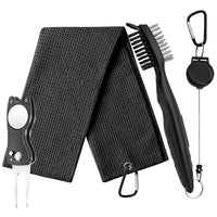 Golf Club Cleaning Brush Kit with Groove Cleaner, Marker Pen, Towel, and Divot Tool