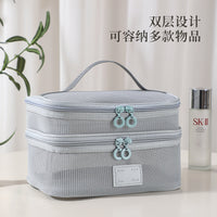 Mesh Breathable Cosmetic Bag Large Capacity Portable Travel Toiletry Organizer with Custom Logo Option