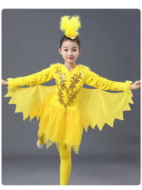 Kids' Bird Performance Costume White Dove Sparrow Dance Outfit