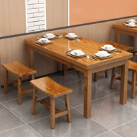 Solid Wood Restaurant Dining Table and Stool Set for Noodle Shops and Eateries