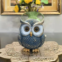 American Retro Owl Desktop Ornament for TV Cabinet & Wine Cabinet Decor, Resin Craft Housewarming Gift