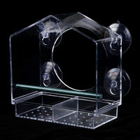 House-Shaped Acrylic Bird Feeder for Outdoor Use