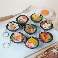 Miniature PVC Japanese Ramen Bowl Keychain Toy
