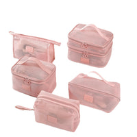 Mesh Breathable Cosmetic Bag Large Capacity Portable Travel Toiletry Organizer with Custom Logo Option