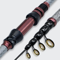 Telescopic Lure Fishing Rod Portable Short Section Sea Rod Solid Tip Metal Reel Seat Long Cast Fishing Pole