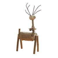 Christmas Wooden Reindeer Decoration with LED Lights for Holiday Decor