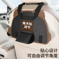Car Backseat Tablet Holder with Touchscreen Function and Storage Bag, Adjustable Headrest Mount for Phones and iPads