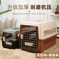 Pet Carrier for Cats and Dogs, Airline Approved Travel Crate for Car Trunk, Portable Kennel with Feeding Bowl