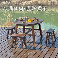 New Outdoor Patio BBQ Table with Fire Pit, Balcony Tea Table and Chairs, Villa Garden Grill, Outdoor Barbecue Rack
