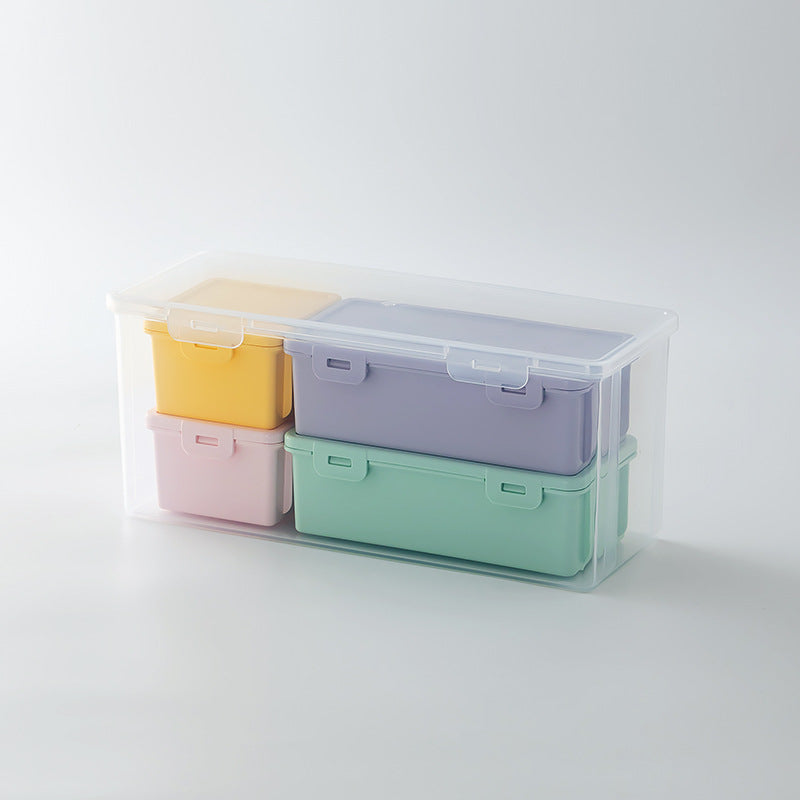Waterproof Storage Box Set with Lids for Grains, Tea Sets, Stationery, Cosmetics, and LEGOs