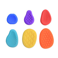 Kids Sensory Fidget Stone with Lanyard, 6 Pack Soft Silicone Worry Stone Stress Relief Toy