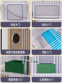 Large Parrot Bird Cage for Breeding and Pet Birds - Spacious Luxury Villa for Cockatiels, Budgies, and Peonies