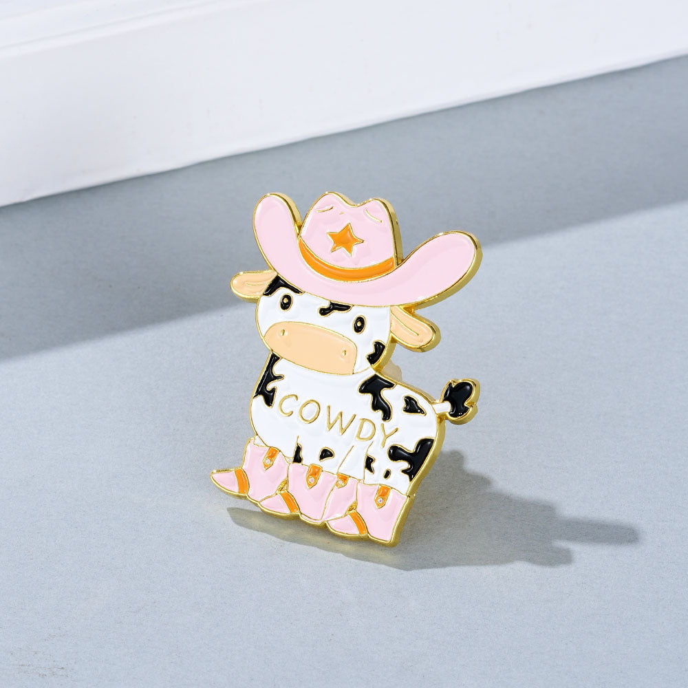 Cartoon Cowboy Metal Brooch Pin for Clothing and Accessories