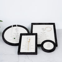 French Rose Fabric Wooden Jewelry Display Tray for Rings Necklaces Earrings