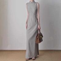 New Chinese Style Cheongsam Dress with Slimming Waist for Summer