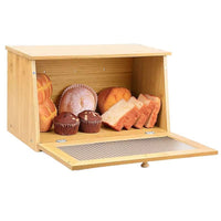 Bamboo Kitchen Countertop Storage Box with Lid, Multifunctional Organizer for Snacks and Sundries