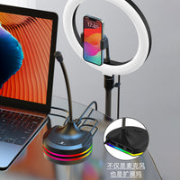 RGB USB Microphone with 3-Port Hub for Gaming and Live Streaming