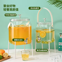 Cold Water Dispenser with Faucet and Stand, Lemon Fruit Tea Juice Beverage Container, Fermentation Jar