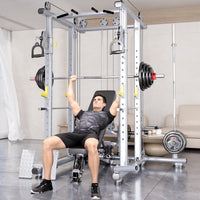 Multi-functional Home Squat Rack with Barbell Set for Weightlifting and Bench Press
