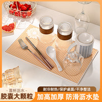 Silicone Bar Mat Dish Drying Mat for Kitchen Countertops and Bars, Quick Dry Non-Slip Coffee Mat