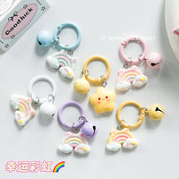 Cute Cartoon Rainbow Cloud Star Bell Keychain Bag Pendant Backpack Charm Gift