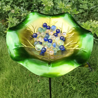 Peacock Tail Iron Bird Bath Feeder for Garden & Yard Decoration
