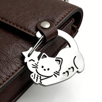 Cute Cat Dog Stainless Steel Carabiner Keychain for Bags