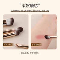 Portable Makeup Brush Set with Mirror & Storage Box, Mini Travel Contour Eyeshadow Brushes