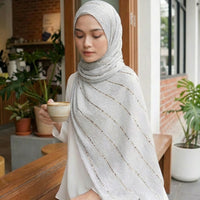 Fashion Sequin Lace Scarf Head Wrap for Women, Solid Color European & American Style Shawl