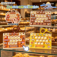 Kitten Bakery Decompression 26-Key Keyboard Keychain for Bags and Toys