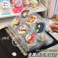 Anime Badge and Keychain Collector Album for 58mm/75mm Badges, A5/A4 Display Storage Book with Multi-Grid Pages