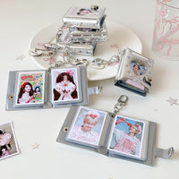 Mini Hollow Heart Photo Album Keychain for K-Pop Photocards and ID Photos