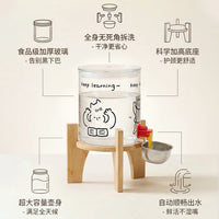 Large Capacity Borosilicate Glass Pet Water Dispenser for Cats and Small Dogs, Non-Electric Automatic Water Feeder