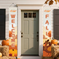 Thanksgiving Fall Harvest Porch Sign Banner Set for Holiday Party Decoration