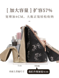 Large Capacity Standing Cosmetic Bag for Women, Portable Skincare Organizer with Multi-functional Storage