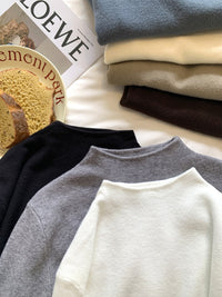 Women's Soft Knitted Turtleneck Base Layer Sweater Long Sleeve Solid Color