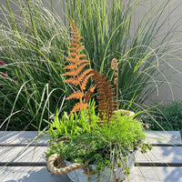 Rustic Metal Fern Garden Stake Outdoor Yard Decor