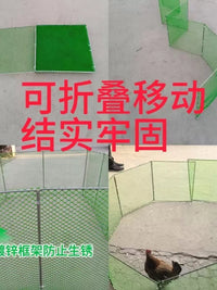 Foldable Galvanized Frame Poultry and Rabbit Enclosure with Green Plastic Mesh