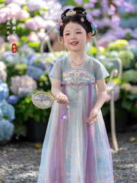 Girls' Hanfu Dress Summer Chinese Style Princess Costume Thin Fairy Ancient Style Performance Skirt
