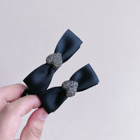 Elegant Pearl Satin Bow Banana Hair Clip for Women's Ponytails