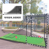 B.C.GOLF Golf Chipping Net Practice Cage with Hitting Mat for Indoor Swing Training