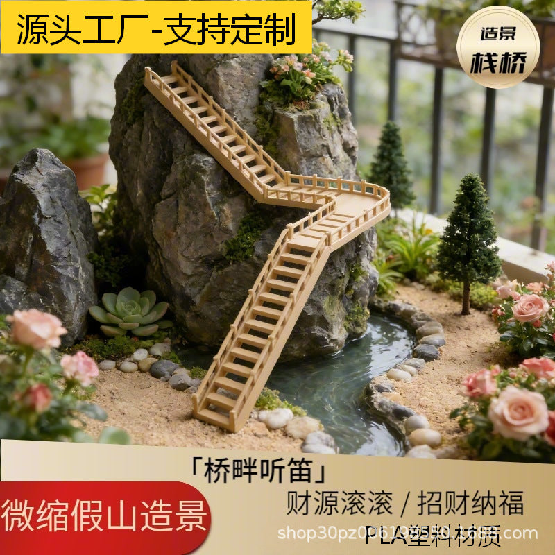 Miniature Landscape Bridge Ornaments for Bonsai and Micro-Landscape Decor