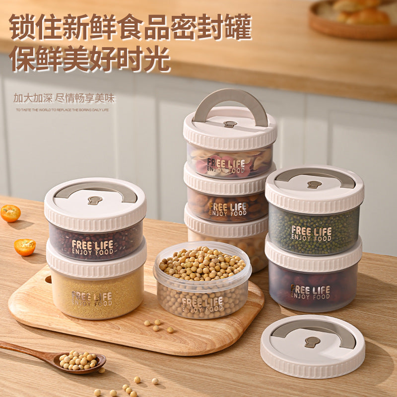 Round Airtight Food Storage Container with Lid for Coffee Beans, Grains, and Kitchen Storage