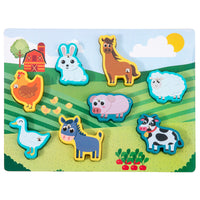 Kids Wooden Double-Sided Multifunctional Matching Board Lacing Drawing Fishing Bead Toy