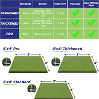 Golf Hitting Mat 5x4ft Indoor Practice Mat Portable Golf Batting Mat for Outdoor Training