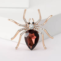 Trendy Alloy Rhinestone Spider Brooch for Halloween Costumes and Apparel