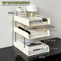Acrylic Transparent Desk Organizer Shelf with Metal Stand for Books and Files